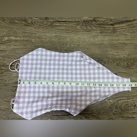 Skatie X amber fillerup Clark purple gingham print one piece swimsuit size Xs - Picture 6 of 8